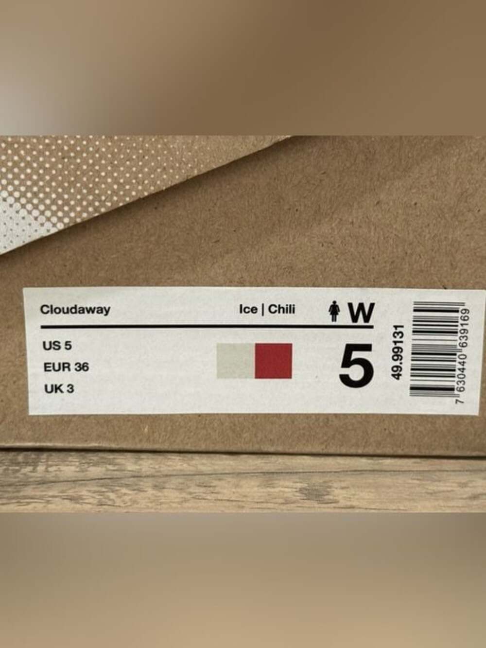 NIB On Cloud Cloudaway, Women’s size 5, Running Sneakers in Ice/Chili - Picture 7 of 7